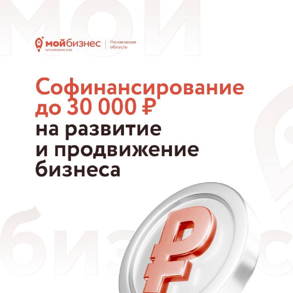 Софинансирование до 30000 рублей на развитие и продвижение бизнеса
