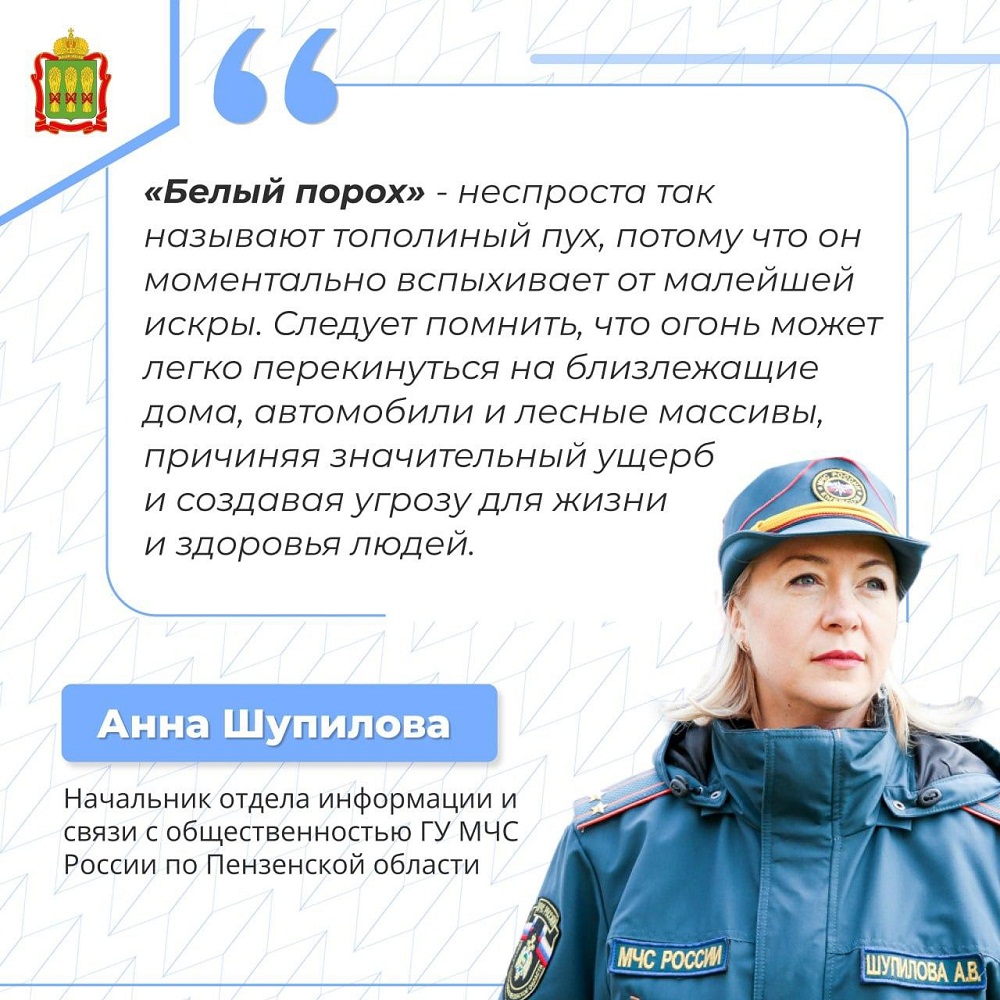 В регионе произошло порядка 10 пожаров из-за горения тополиного пуха