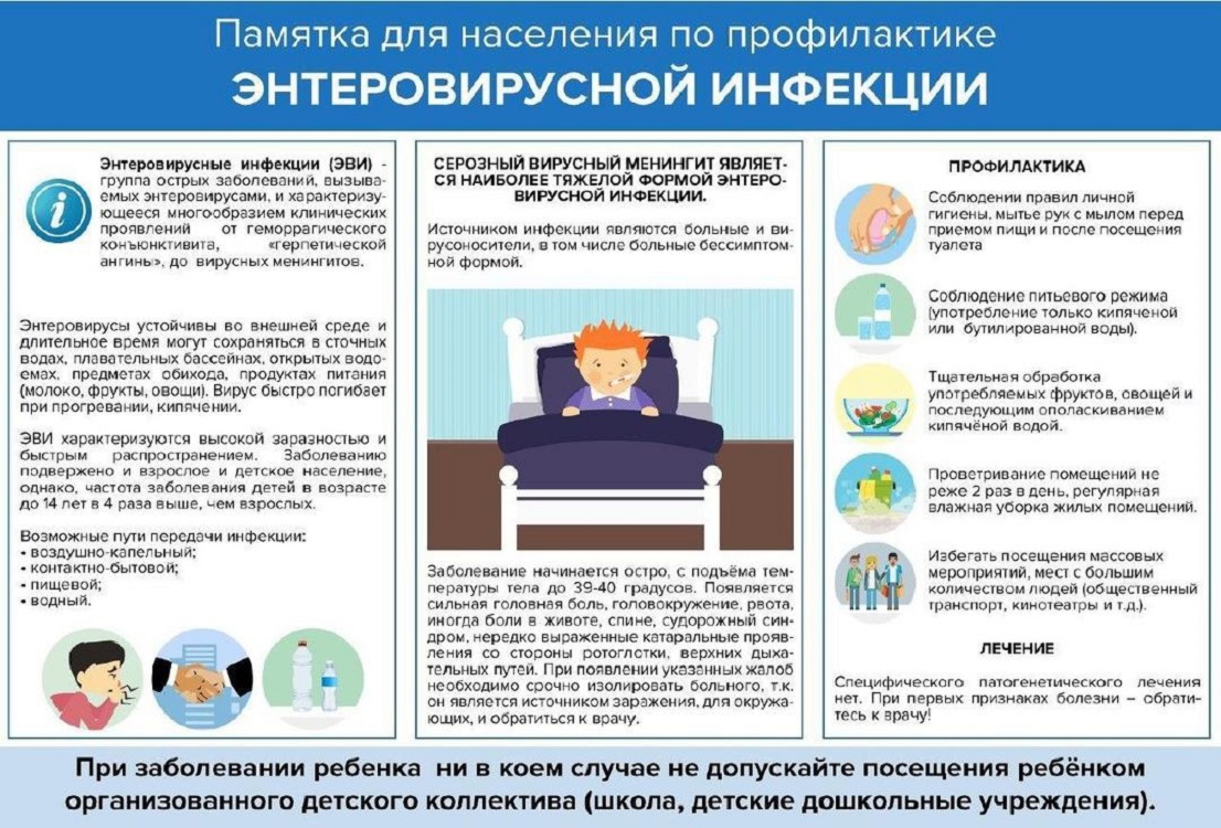 Памятка для населения по профилактике энтеровирусной инфекции