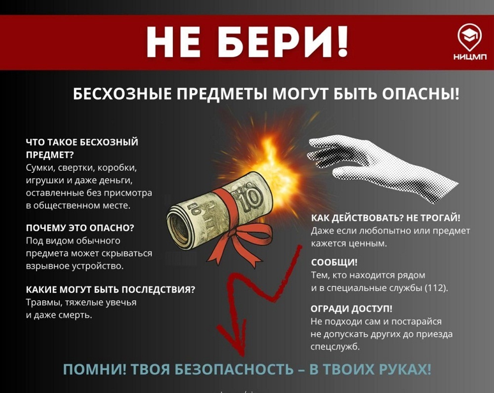 Поднимать бесхозные предметы смертельно опасно