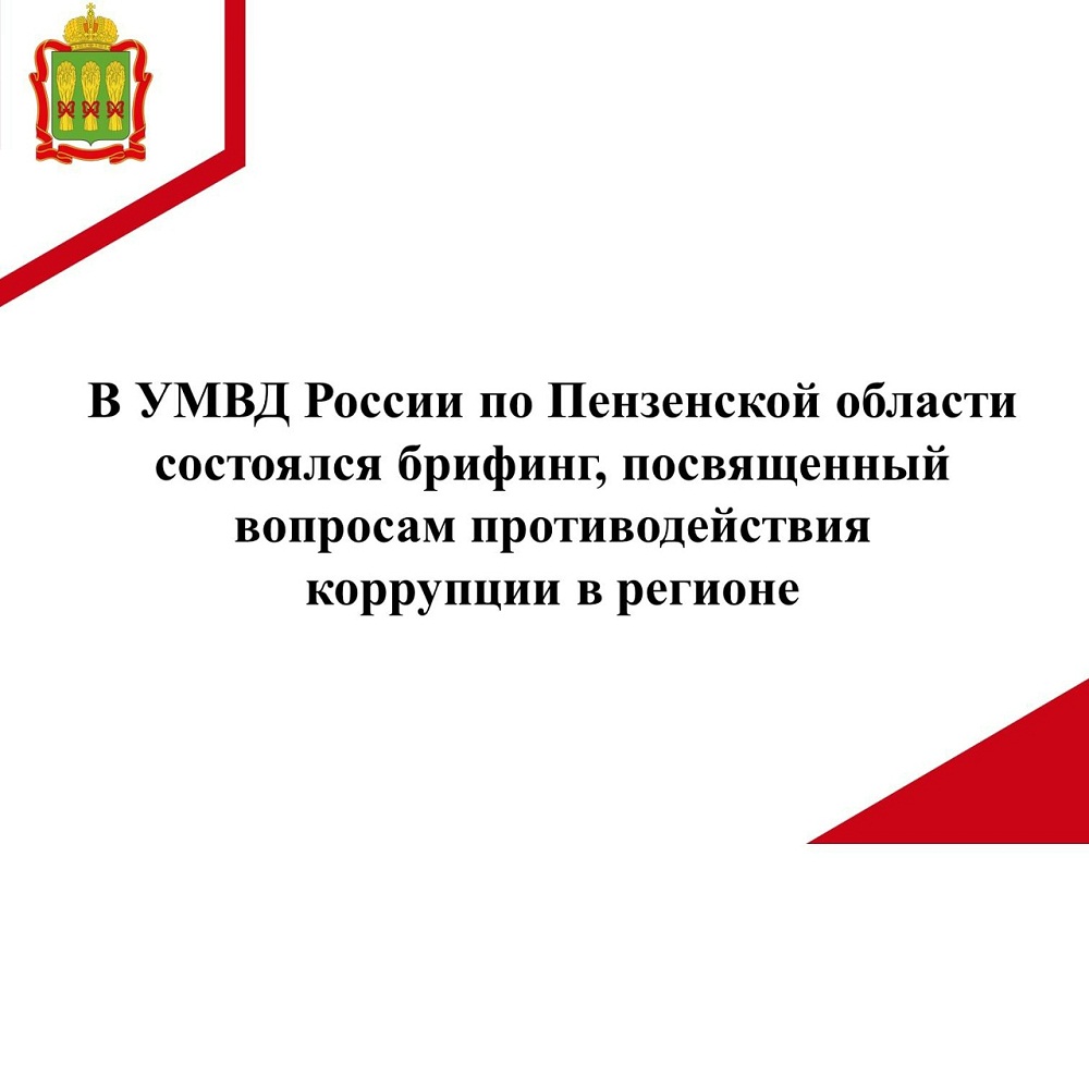 В УМВД Росии по Пензенской области состоялся брифинг, посвященный противодействию коррупции в Регионе