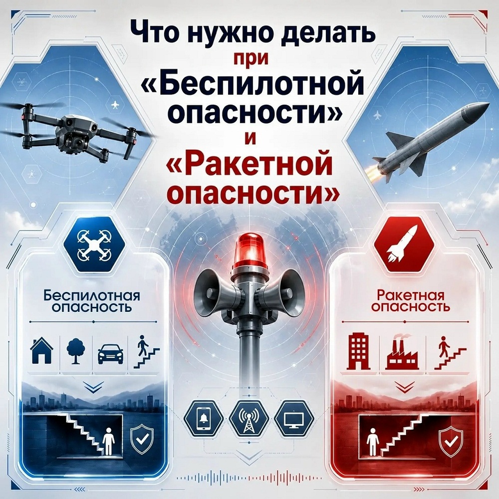 Как действовать при объявлении режимов «Беспилотная опасность» и «Ракетная опасность»?