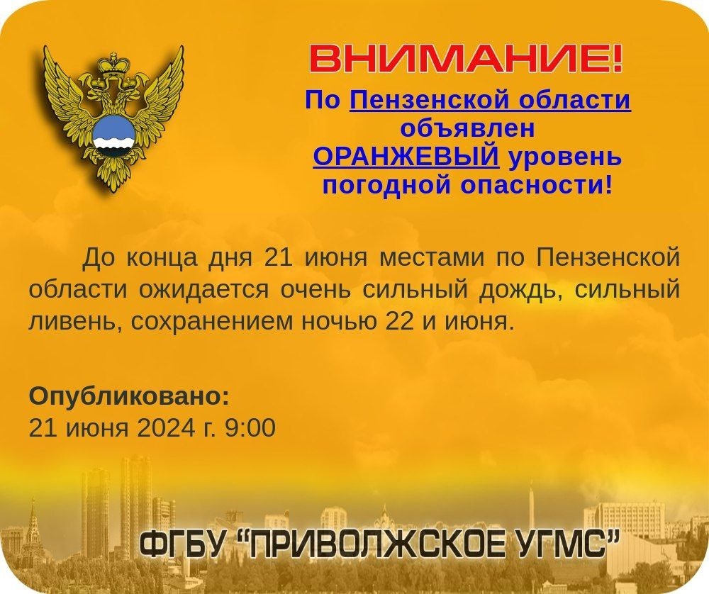 В Пензенской области объявлено штормовое предупреждение