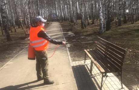 В Иссинском районе осуществляется дезинфицирующая обработка мест общего пользования