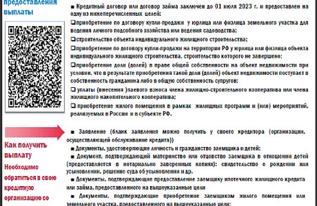 Выплата средств господдержки на погашение ипотеки многодетным семьям