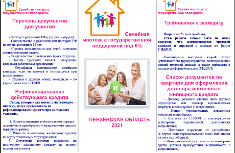 Семейная ипотека с государственной поддержкой под 6%