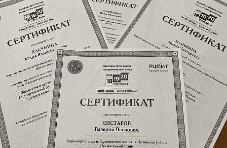 Завершилось обучение членов территориальной избирательной комиссии Иссинского района на сайте РЦОИТ при ЦИК России