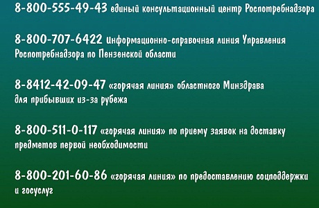 Телефоны «Горячих линий», работающих в Пензенской области Телефоны «Горячих линий», работающих в Пензенской области