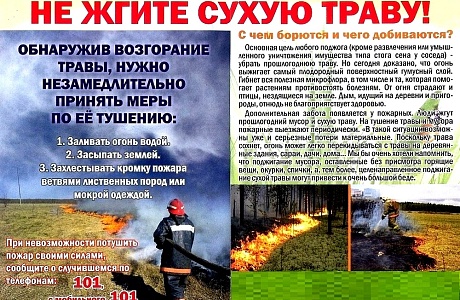 Не жгите сухую траву!