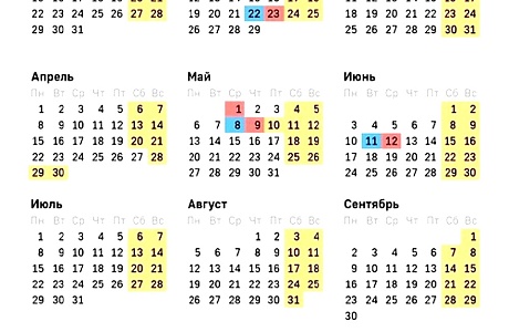 Шестидневная рабочая неделя ждет нас с 22 по 27 апреля Шестидневная рабочая неделя ждет нас с 22 по 27 апреля