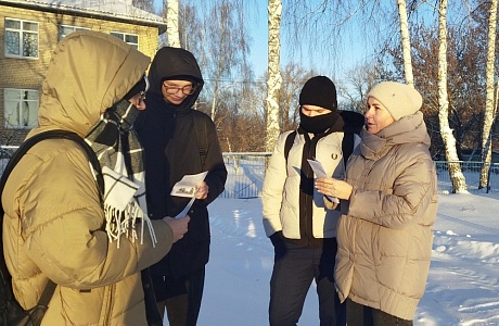 Акция безопасности  "Безопасные зимние каникулы" в селе Булычево